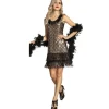 Robe Charleston Paon Or pour femme - Taille au choix