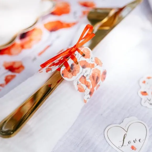 10 Ronds de serviette - Collection Poppy Love