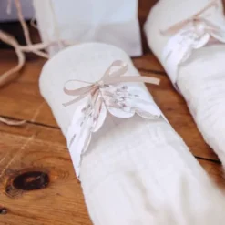10 Ronds de serviette - Collection Pampas, Fleurs de Coton et Or