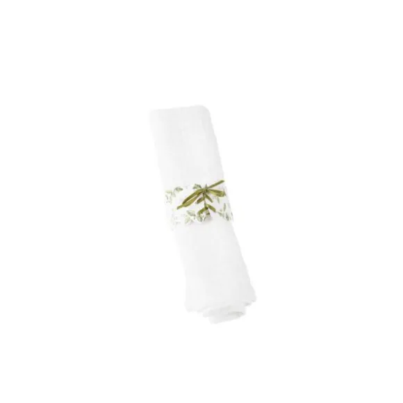 10 Ronds de serviette - Collection Botanique Vert et Or