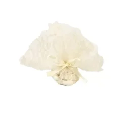 10 ronds en tulle en voile nacré blanc