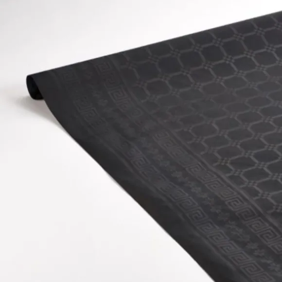 Rouleau de Nappe Damassé Noir 25 m