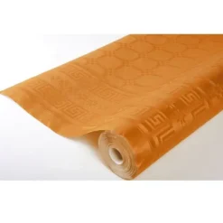 Rouleau de Nappe Damassé Orange - 25 Mètres