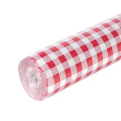 Rouleau de Nappe Damassé - Vichy Rouge - 50 Mètres