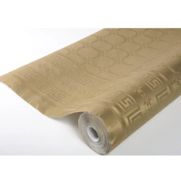 Rouleau de Nappe en papier Damassé - 6 mètres - Couleur Or