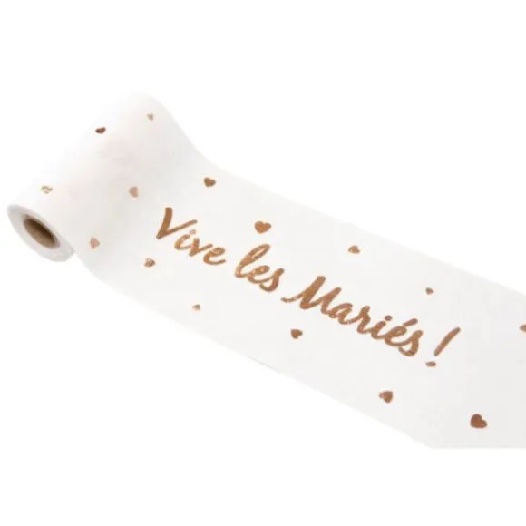 Ruban de Table - "Vive les Mariés !" - Rose Gold