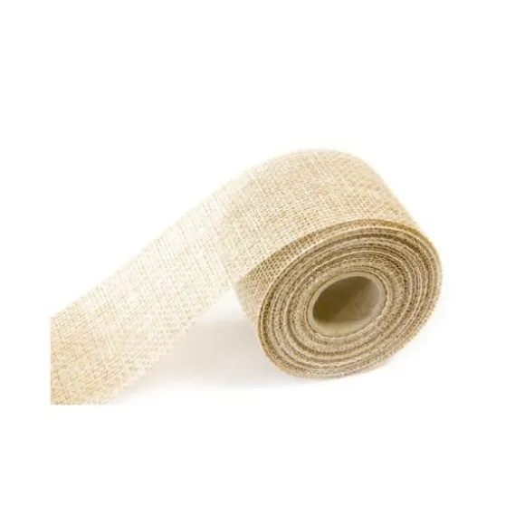 Ruban fantaisie effet jute naturel
