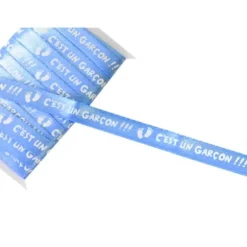 Ruban satin ciel - C'est un garçon !!!