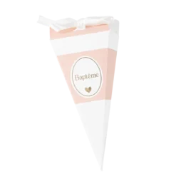 Ruban traditionnel en satin avec liseré doré - 1 cm x 5 m - Couleur Rose