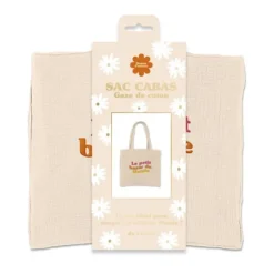 Sac cabas en gaze de coton "Le petit bazar de Mamie" - Collection Mamie d'Amour