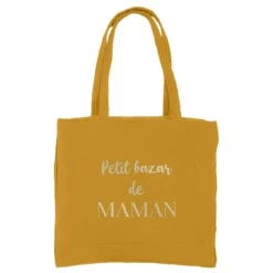 Sac Cabas " Petit bazar de Maman " - Jaune