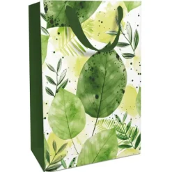Sac cadeau en papier - Fashion Leaves Pine - Taille L
