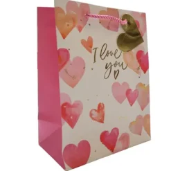 Sac cadeau en papier - I Love You - Taille M
