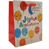 Sac cadeau en papier - Joyeux Anniversaire avec ballons - Taille S