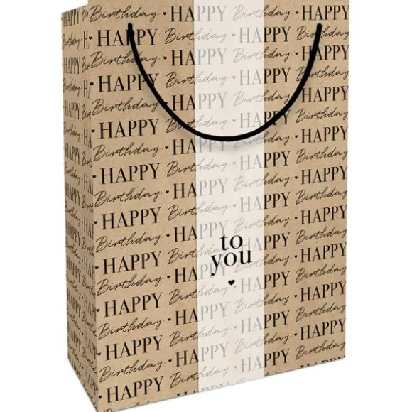 Sac cadeau en papier kraft - Happy Birthday