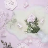 Sachet de 8 assiettes hexagonales "Happy Birthday Rose Gold"