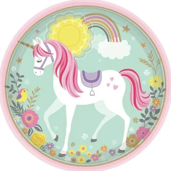 Sachet de 8 assiettes "Licorne Magique"