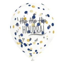 Sachet de 6 ballons à confettis - Joyeux Anniversaire - Collection Confettis