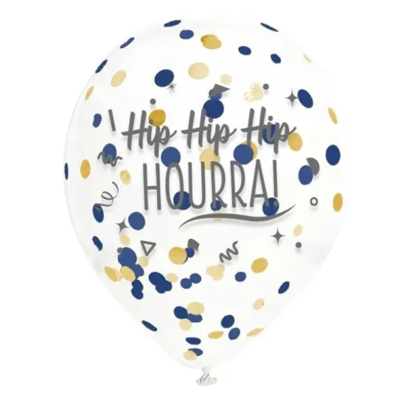 Sachet de 6 ballons à confettis - Joyeux Anniversaire - Collection Confettis