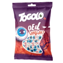 Sachet de bonbons gélifiés au goût de fraise - Yeux sanglants - TOGOLO - 125 g