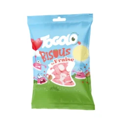 Sachet de bonbons gélifiés au goût de fraise - Bisous - TOGOLO - 125 g