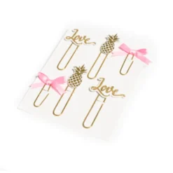 Sachet de 6 clips Amour - Or et Rose