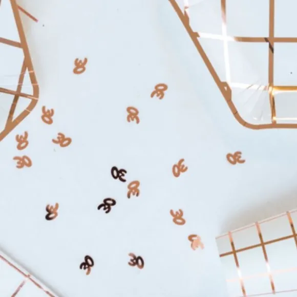 Sachet de confettis de table d'anniversaire "30 ans" - Rose gold