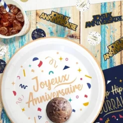 Sachet de 20 décorations de table - Joyeux Anniversaire - Collection Confettis