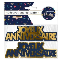 Sachet de 60 décorations de table - Joyeux Anniversaire - Collection Terracotta