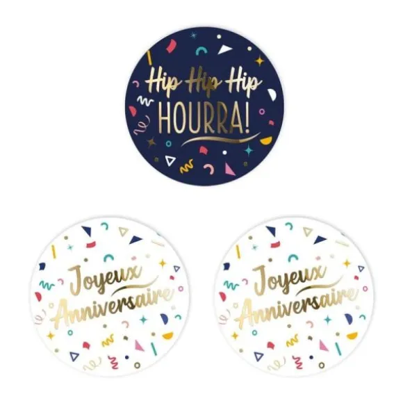 Sachet de 60 décorations de table - Joyeux Anniversaire - Collection Confettis