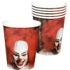 Sachet de 6 Gobelets en Carton - Clown d'Horreur