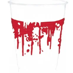 Sachet de 10 Gobelets en plastique « Halloween Sanglant »