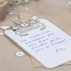 Sachet de 8 Invitations "Jolie Licorne" avec Enveloppes