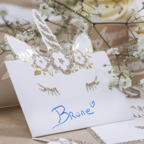 Sachet de 8 Marque-Places "Jolie Licorne"