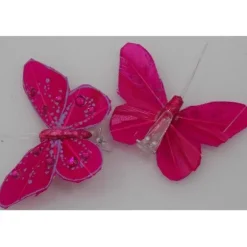 Sachet de 4 Papillons sur Pince avec Strass 8 Cm