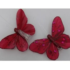 Sachet de 4 Papillons sur Pince avec Strass 8 Cm