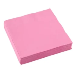 Sachet de 20 serviettes cocktail - Rose Tendre