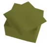 Sachet de 50 serviettes Cocktail - 25 x 25 cm - Vert Olive