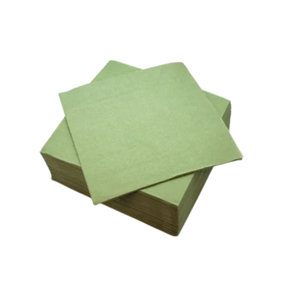 Sachet de 50 Serviettes Microgaufrées - 38 x 38 cm - Vert Olive