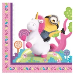 Sachet de 20 Serviettes Minions et Licorne