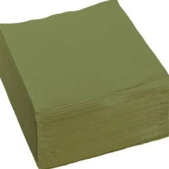 Sachet de 100 Serviettes Ouate de cellulose - 38 x 38 cm - Vert Olive