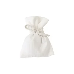4 sachets blancs en polyester avec franges - 10 x 8 cm