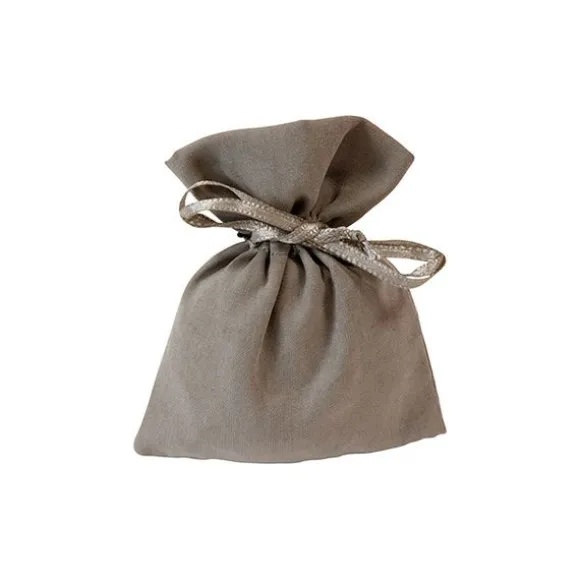 4 sachets blancs en polyester avec franges - 10 x 8 cm
