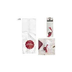 10 sachets à confiseries transparents - Noël