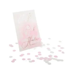 6 Sachets de Confettis - Rose Gold et Blanc