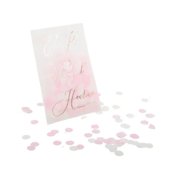 6 Sachets de Confettis - Rose Gold et Blanc