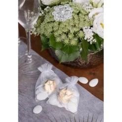 6 sachets à dragées Communion Or