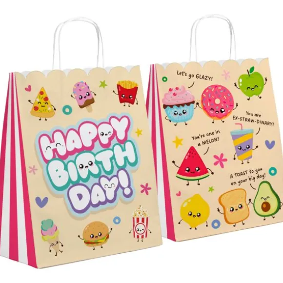6 sachets "Happy Birthday" en papier - 20 x 27 x 10 cm - Collection Kawaii Party