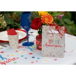 6 sachets "Joyeux Anniversaire" en papier - 13 x 7 x 18 cm - Collection Anni' Festy