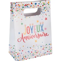 6 sachets "Joyeux Anniversaire" en papier - 13 x 7 x 18 cm - Collection Anni' Festy